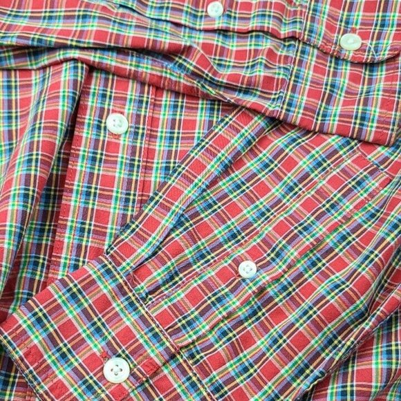 Chaps Men's SZ:M Red Blue Green Plaid Button Shirt - Picture 4 of 10